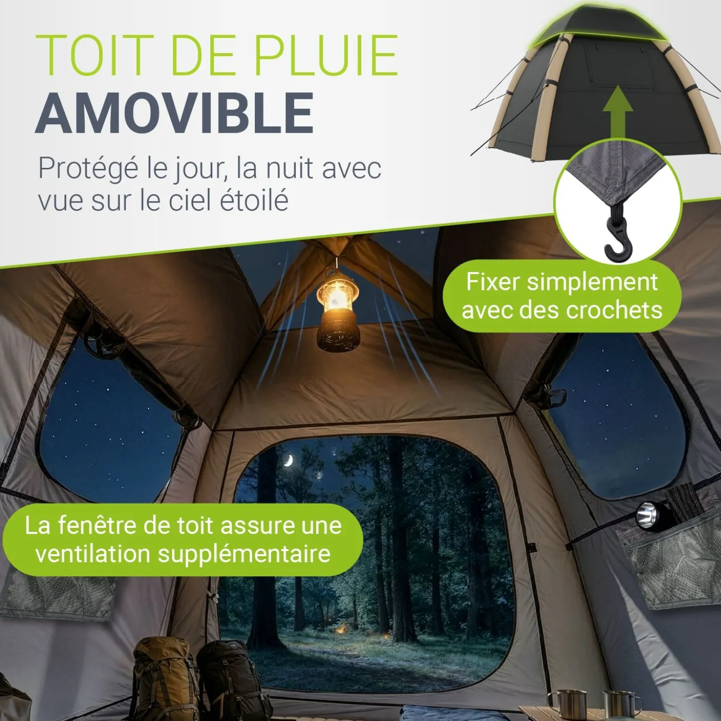 Campingzelt aufblasbar für 1-4 Personen