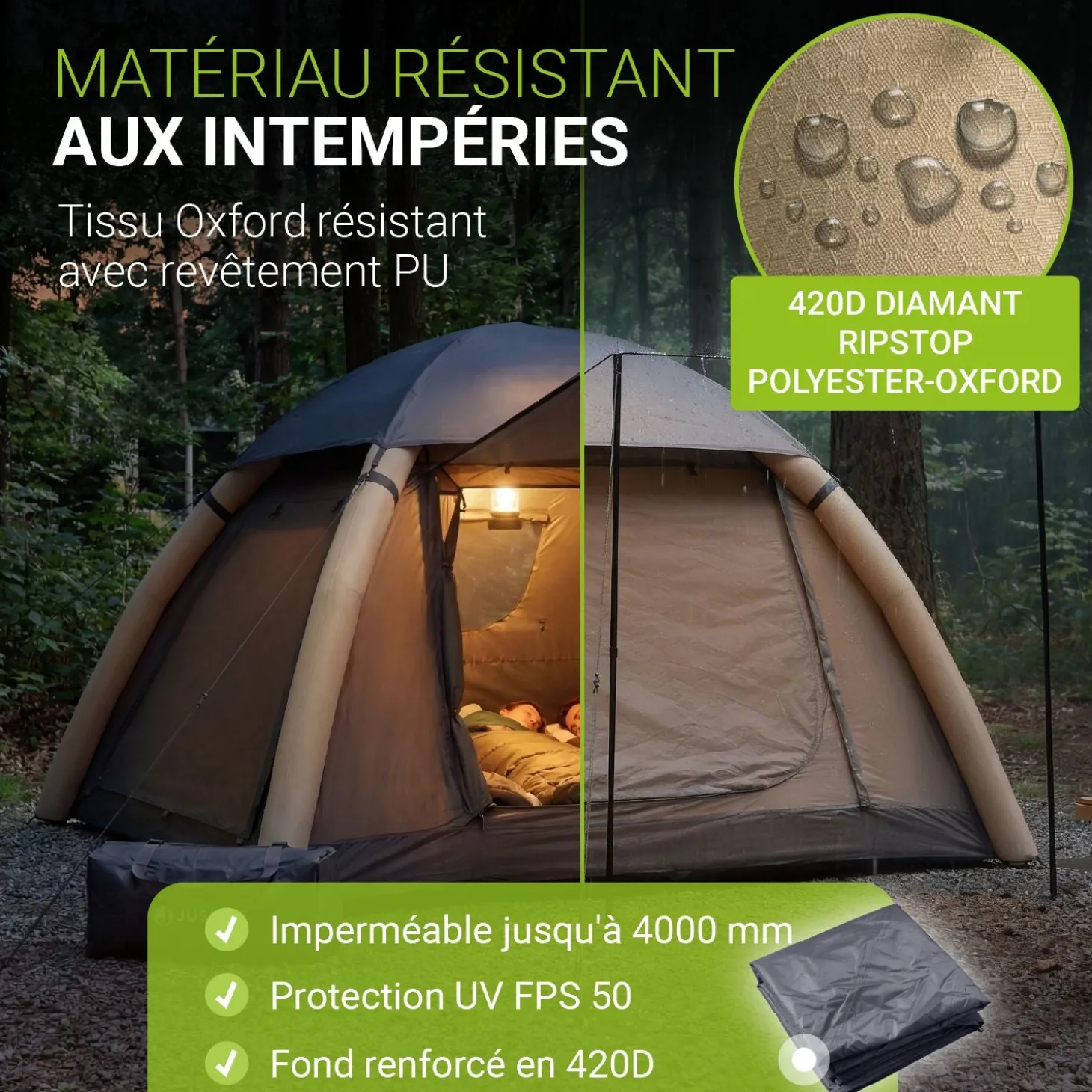 Campingzelt aufblasbar für 1-4 Personen