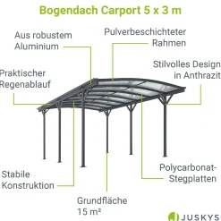 Carport 5x3 m - diverse Modelle