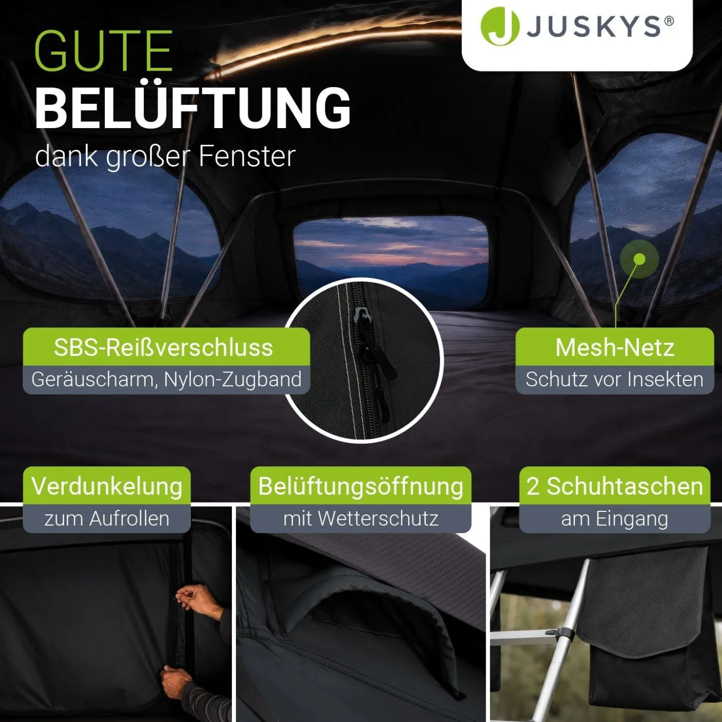 Dachzelt Lago für 2-3 Personen