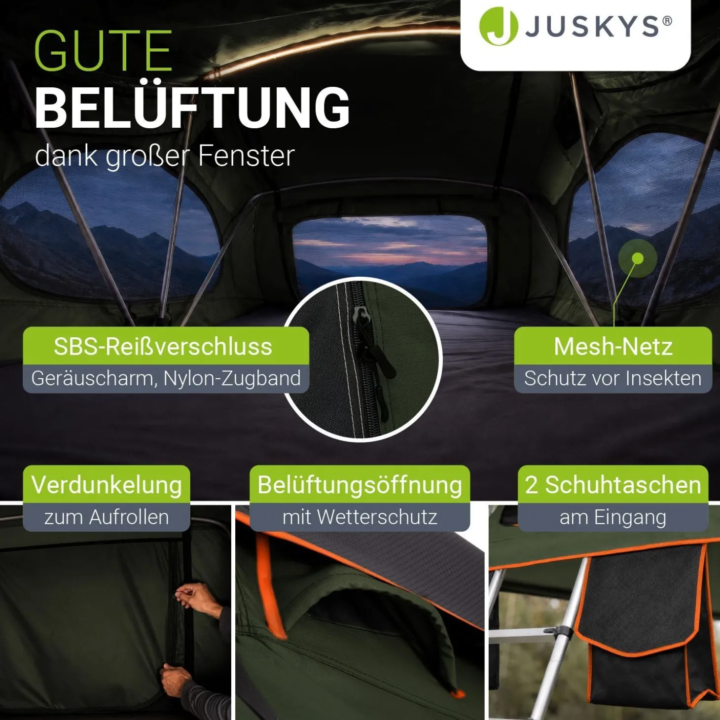 Dachzelt Lago für 2-3 Personen