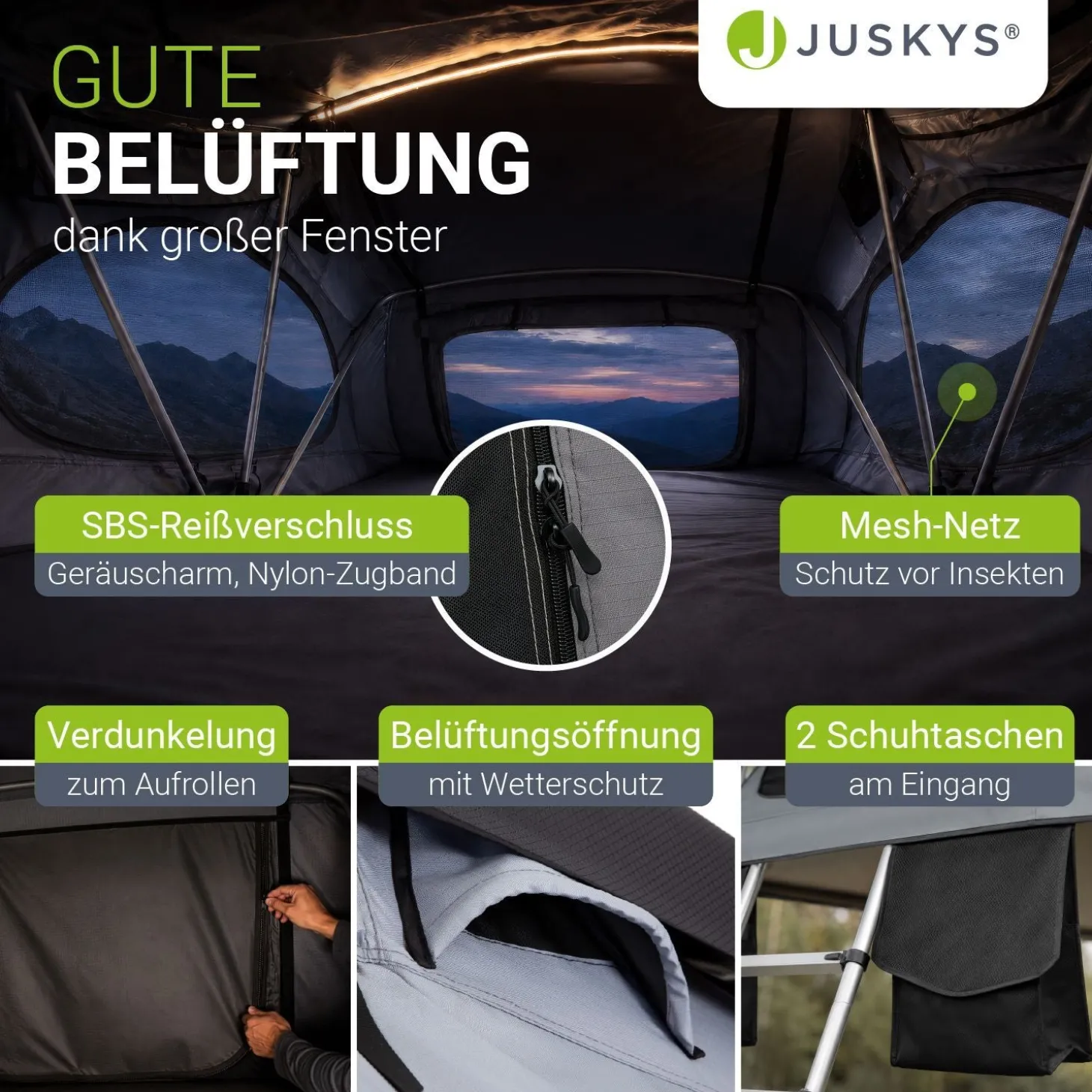 Dachzelt Lago für 2-3 Personen