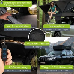 Dachzelt Lago für 2-3 Personen