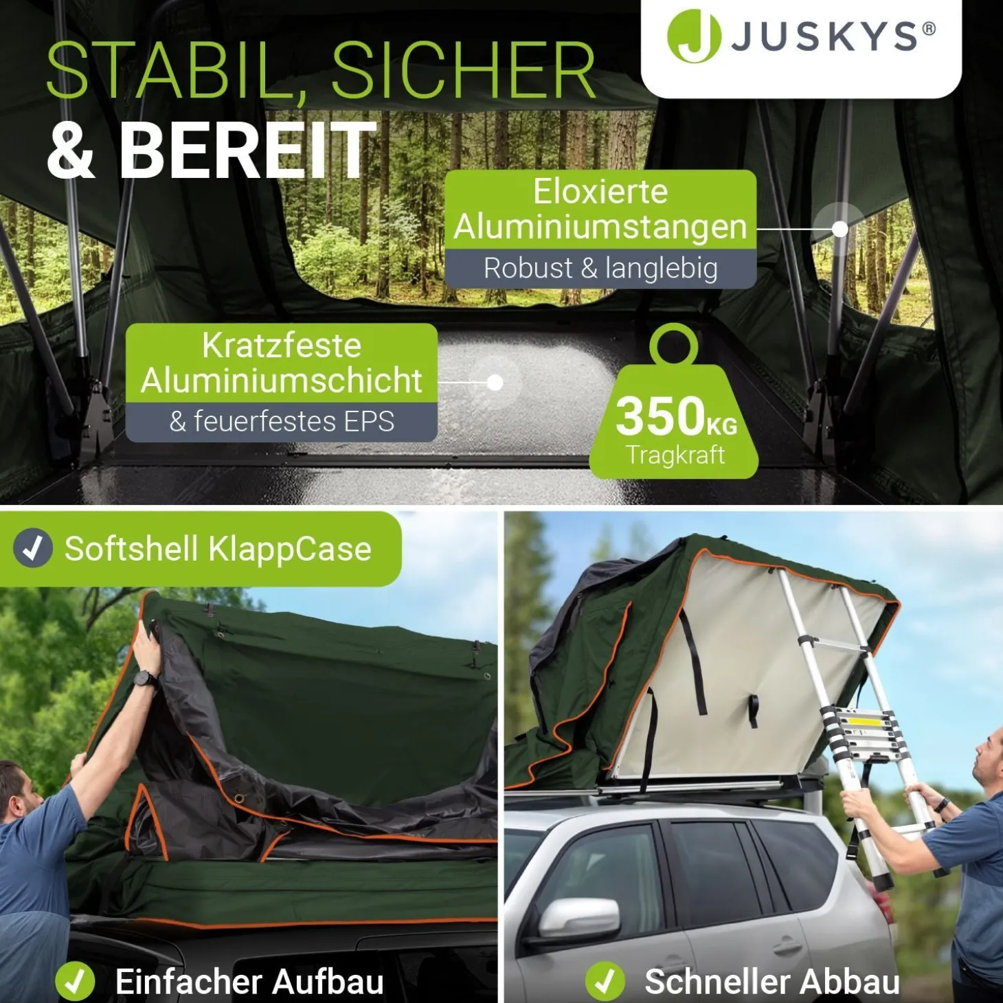 Dachzelt Lago für 2-3 Personen