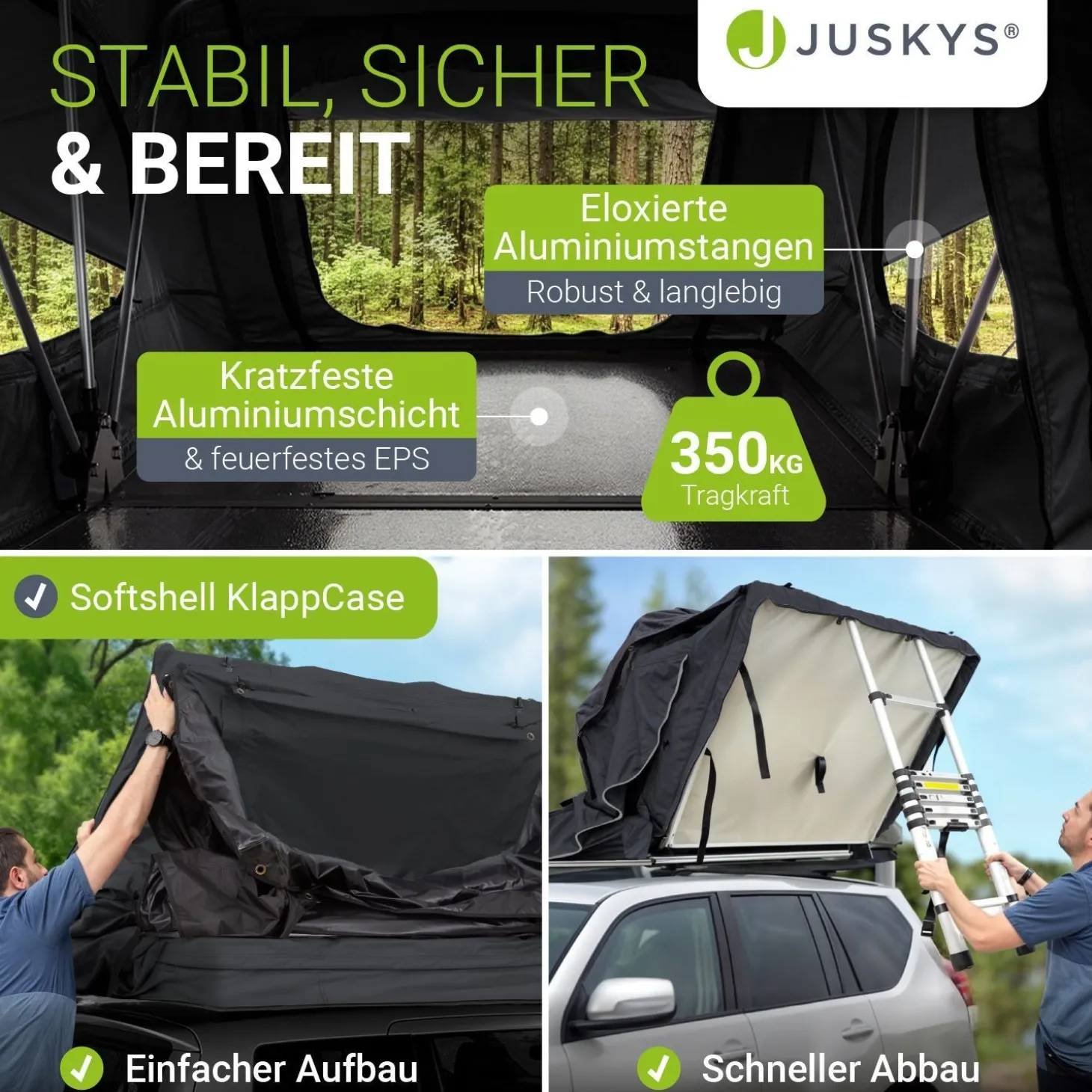 Dachzelt Lago für 2-3 Personen