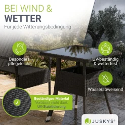 Eckiger Polyrattan Gartentisch Yoro