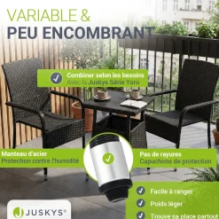 Eckiger Polyrattan Gartentisch Yoro