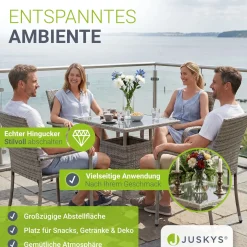 Eckiger Polyrattan Gartentisch Yoro