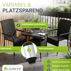 Eckiger Polyrattan Gartentisch Yoro