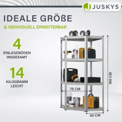 Eckregal Corner Easy 160 x 75 x 40-75 cm