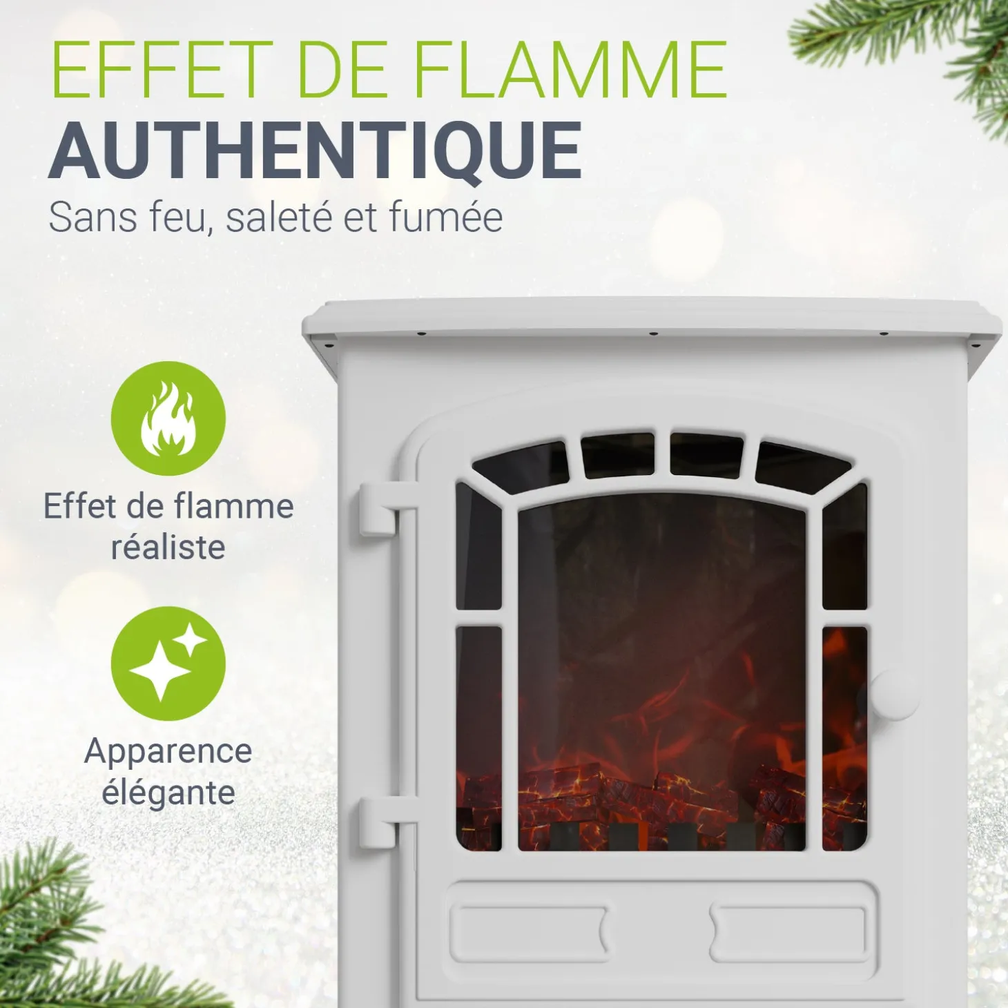 Elektrokamin 2000W mit Flammeneffekt