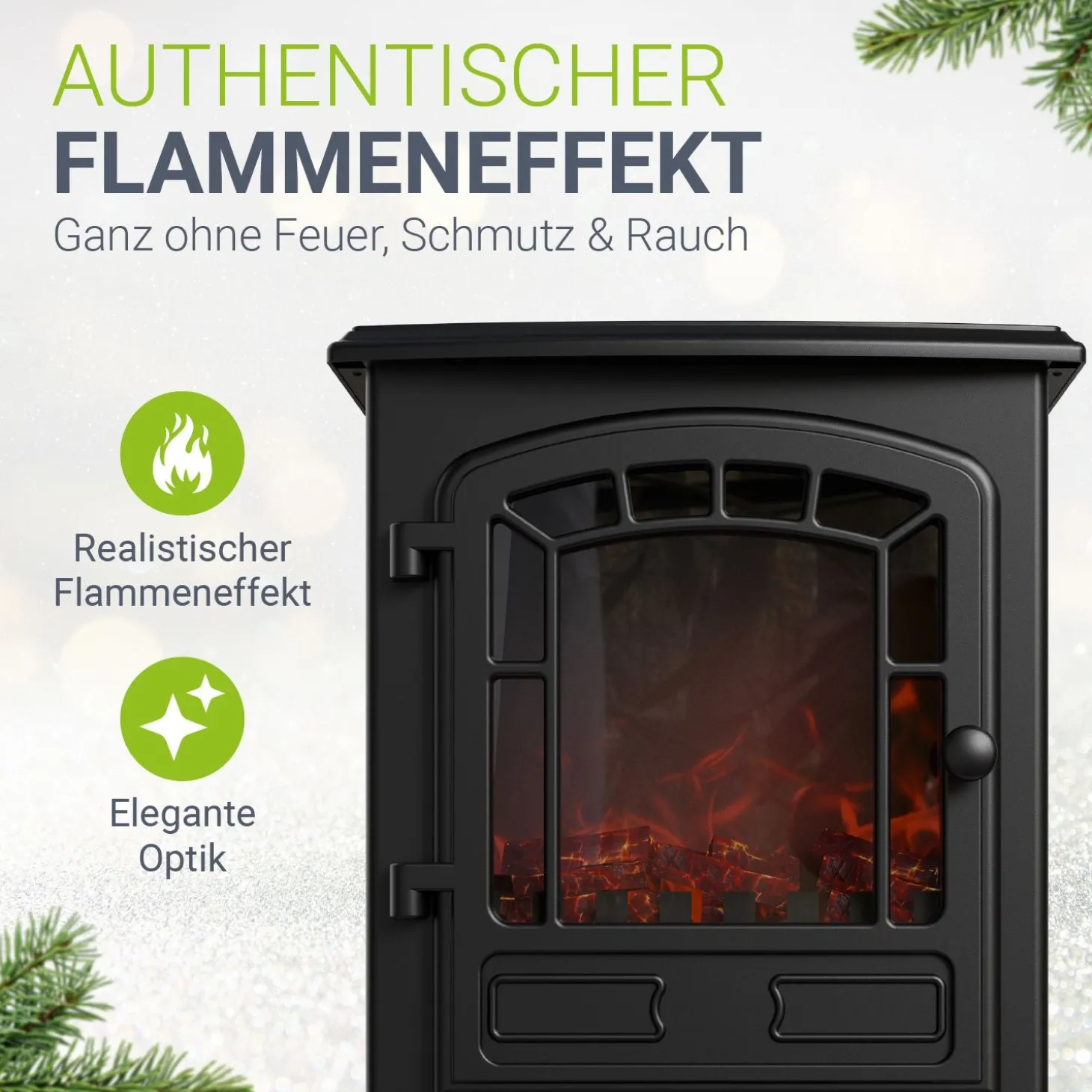 Elektrokamin 2000W mit Flammeneffekt