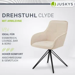 Esszimmerstuhl drehbar mit Samt Clyde
