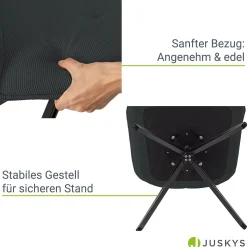 Esszimmerstuhl drehbar mit Samt Clyde