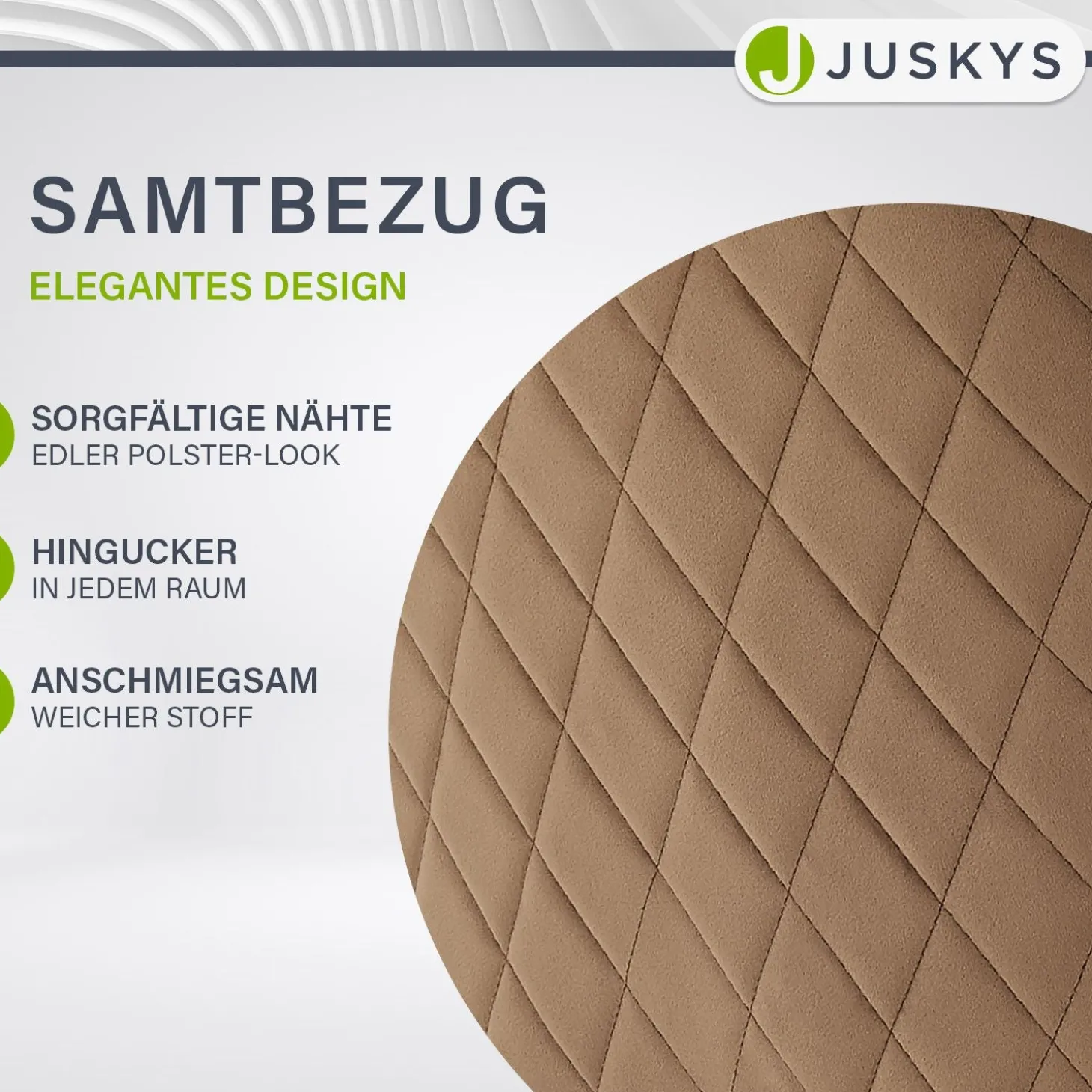 Esszimmerstuhl drehbar mit Samt Clyde