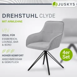 Esszimmerstuhl drehbar mit Samt Clyde