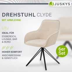 Esszimmerstuhl drehbar mit Samt Clyde