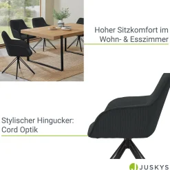 Esszimmerstuhl drehbar mit Samt Clyde