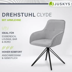 Esszimmerstuhl drehbar mit Samt Clyde