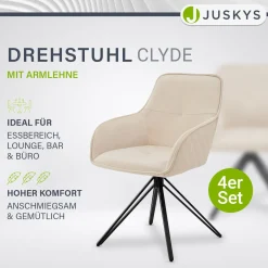 Esszimmerstuhl drehbar mit Samt Clyde