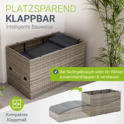 Faltbare Polyrattan Sonnenliege Lamia