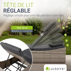 Faltbare Polyrattan Sonnenliege Lamia