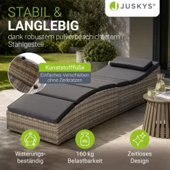 Faltbare Polyrattan Sonnenliege Lamia