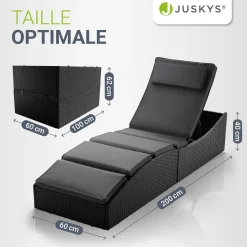 Faltbare Polyrattan Sonnenliege Lamia