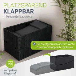 Faltbare Polyrattan Sonnenliege Lamia