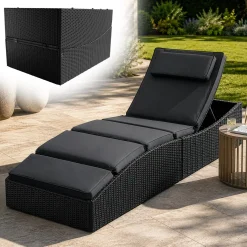 Faltbare Polyrattan Sonnenliege Lamia