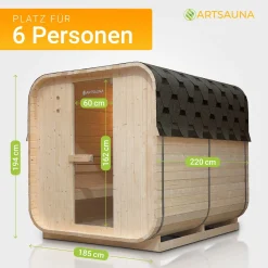 Fasssauna quadratisch Nolvik