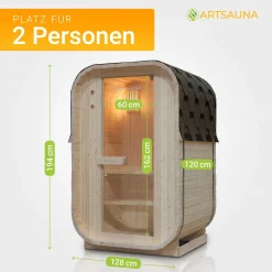 Fasssauna quadratisch Nolvik