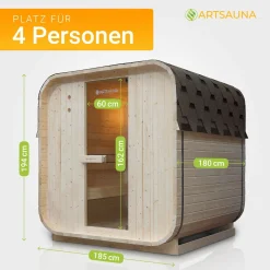 Fasssauna quadratisch Nolvik