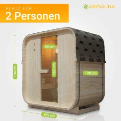 Fasssauna quadratisch Nolvik
