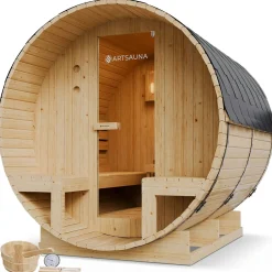 Fasssauna Spitzbergen mit Saunaofen