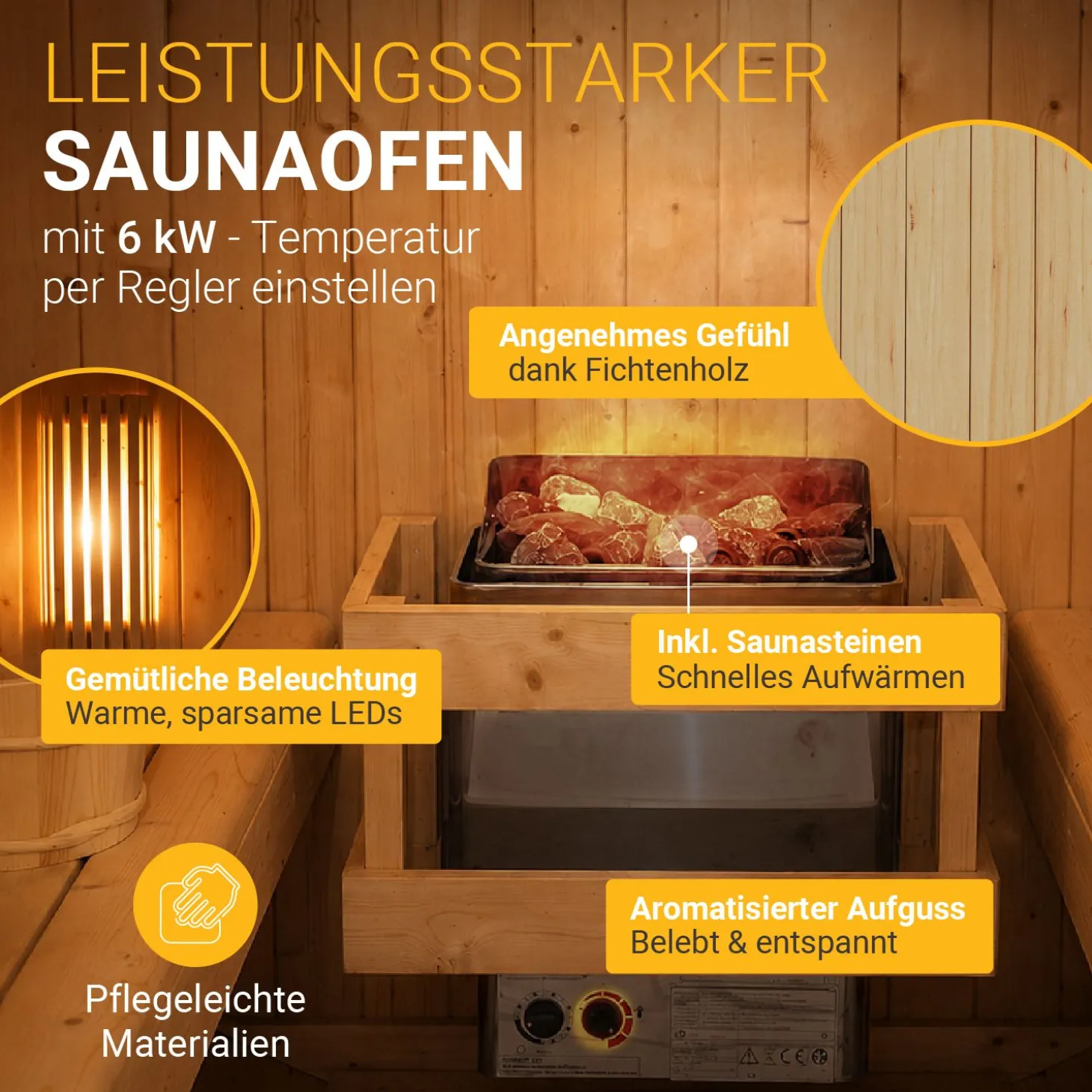 Fasssauna Spitzbergen mit Saunaofen
