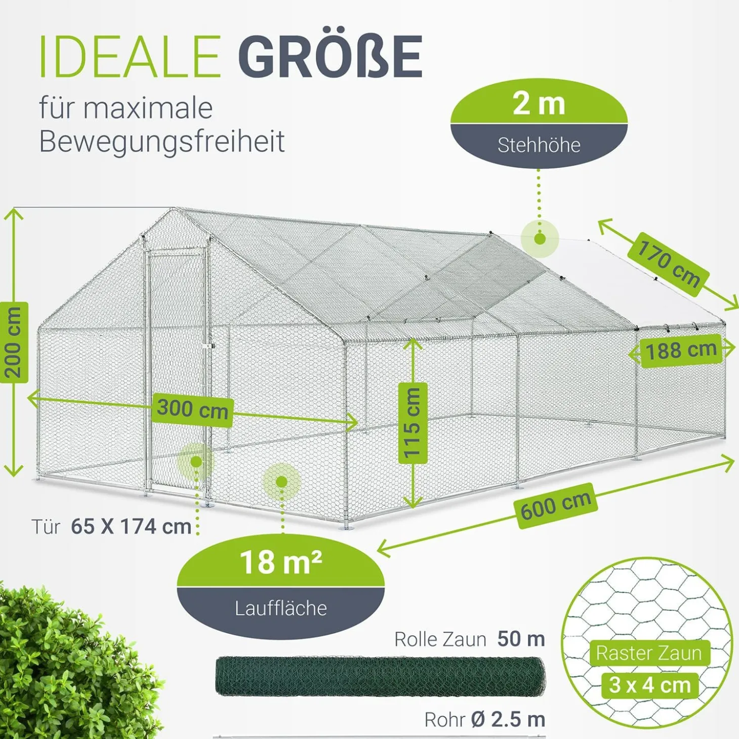 Freilaufgehege HLS25T für Hühner