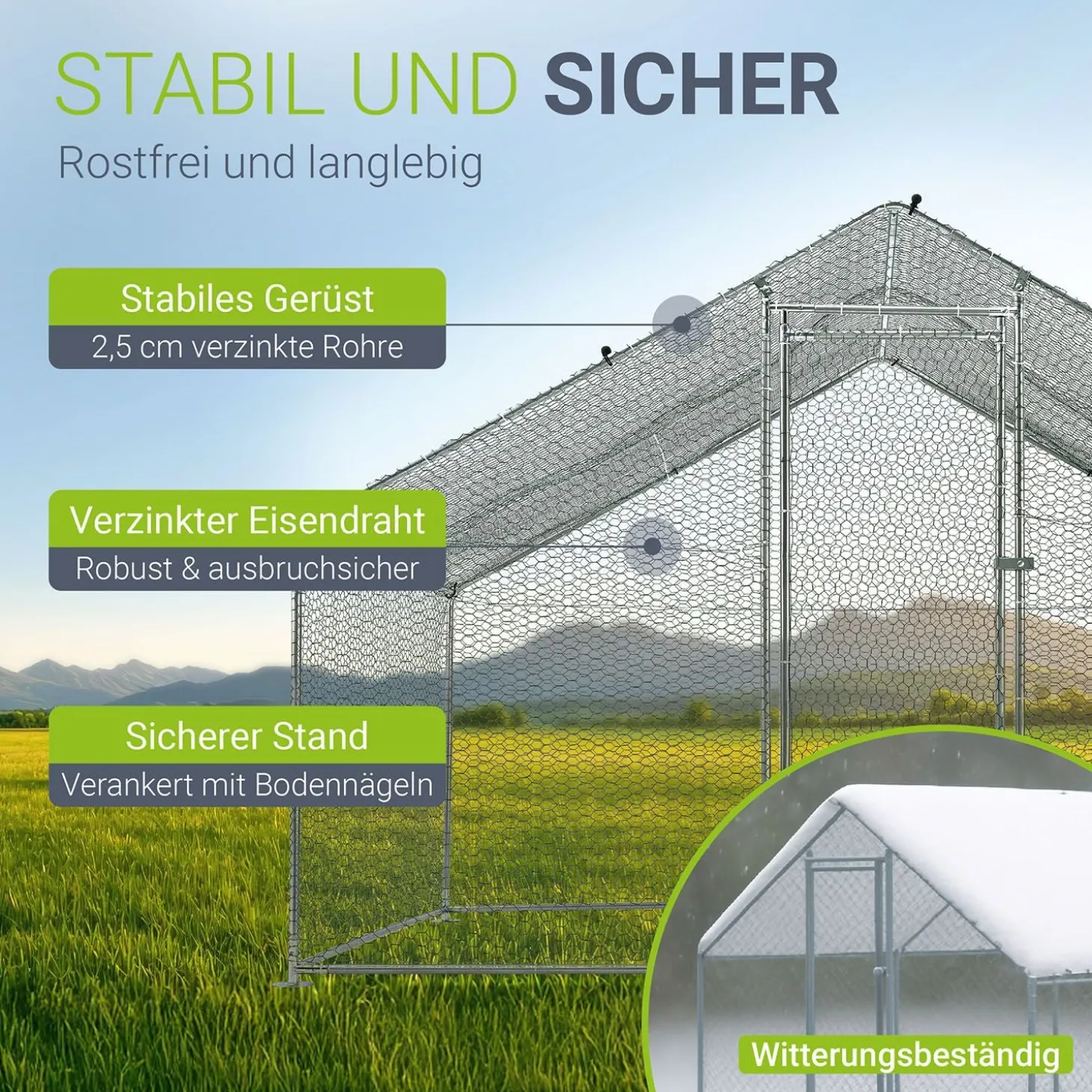 Freilaufgehege HLS25T für Hühner