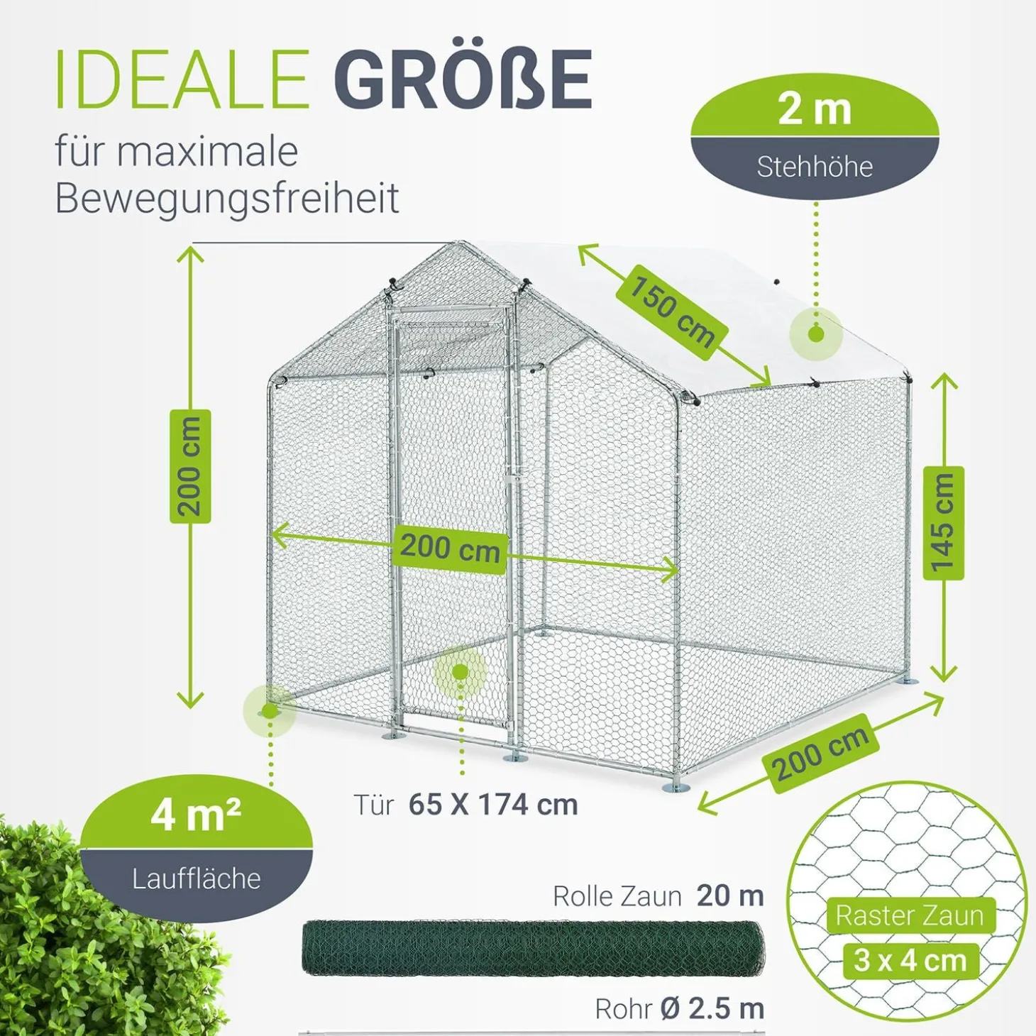 Freilaufgehege HLS25T für Hühner