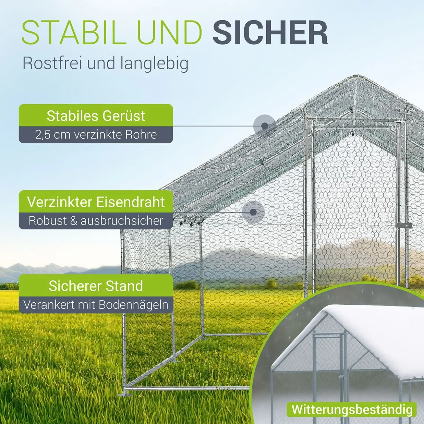 Freilaufgehege HLS25T für Hühner
