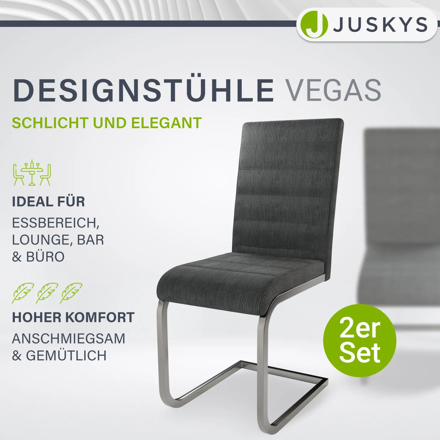 Freischwinger Stuhl Vegas mit Cord