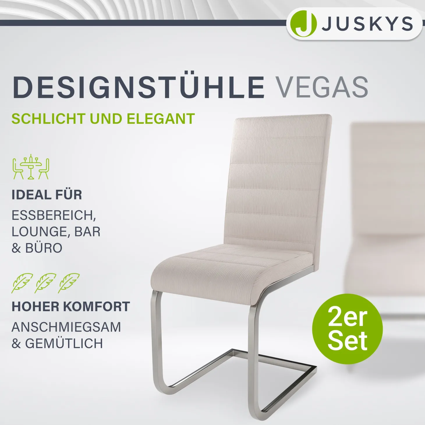 Freischwinger Stuhl Vegas mit Cord