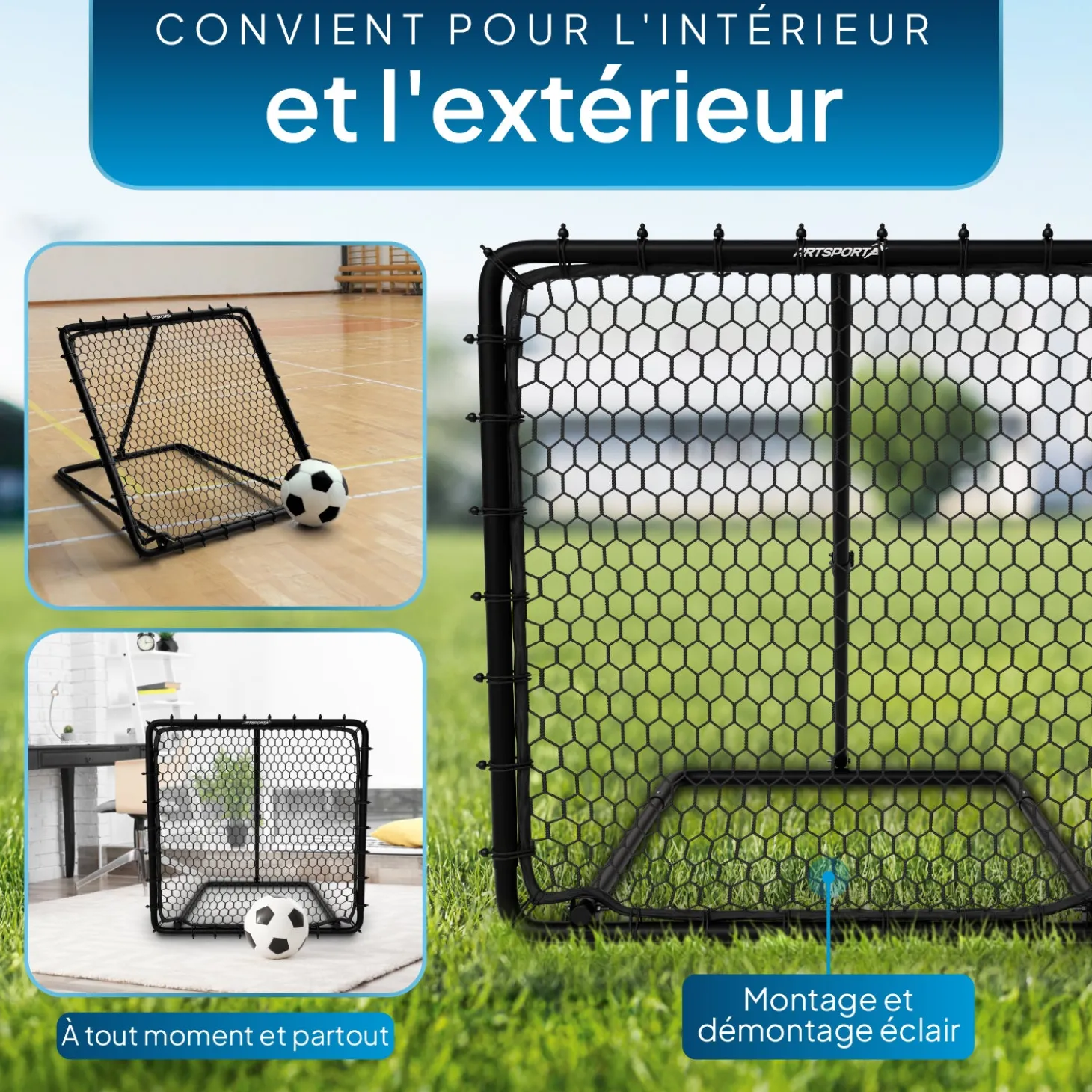 Fußball Rebounder 100 x 100 cm Power Pass