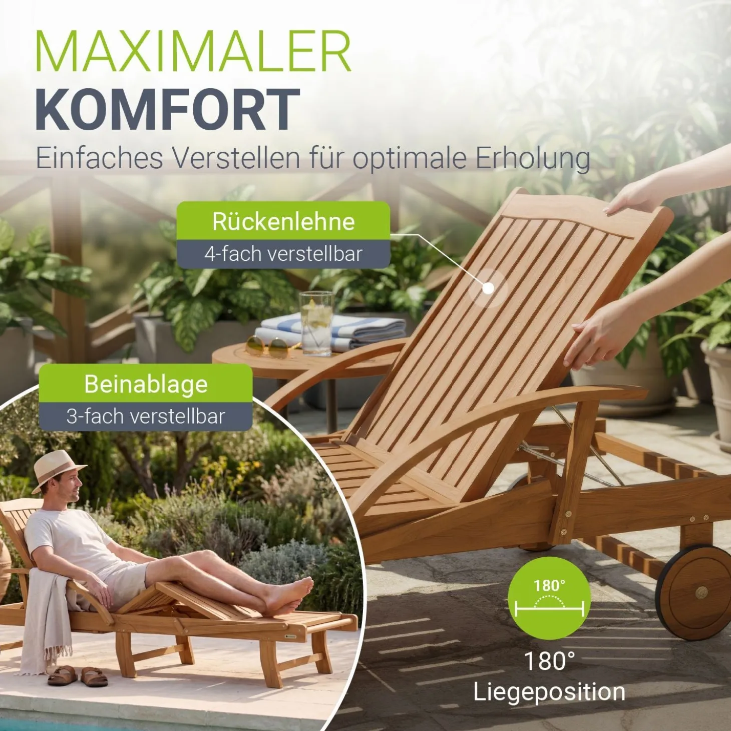 Gartenliege klappbar SunScape