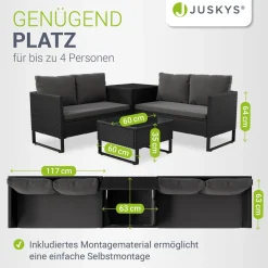 Gartenlounge für 4 Personen Santorini