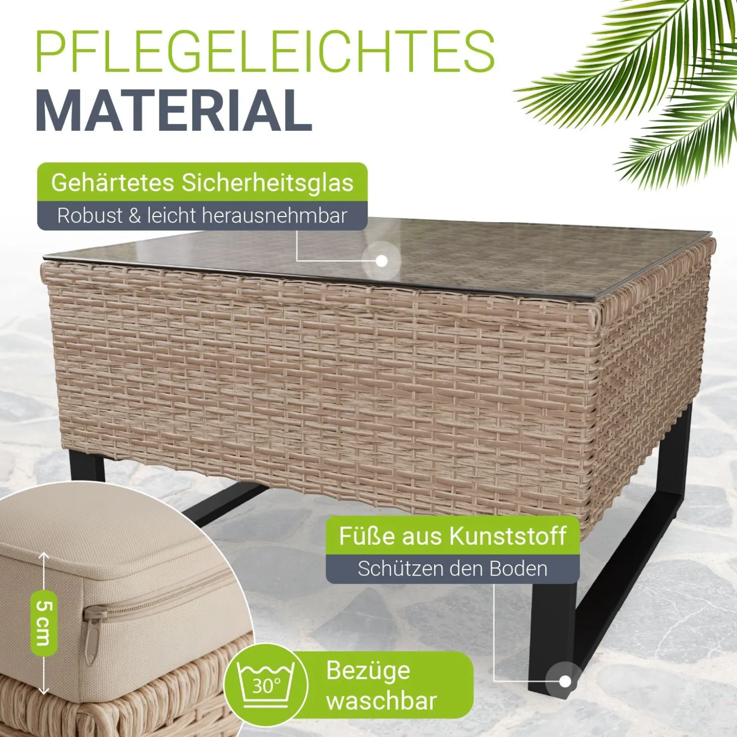 Gartenlounge für 4 Personen Santorini