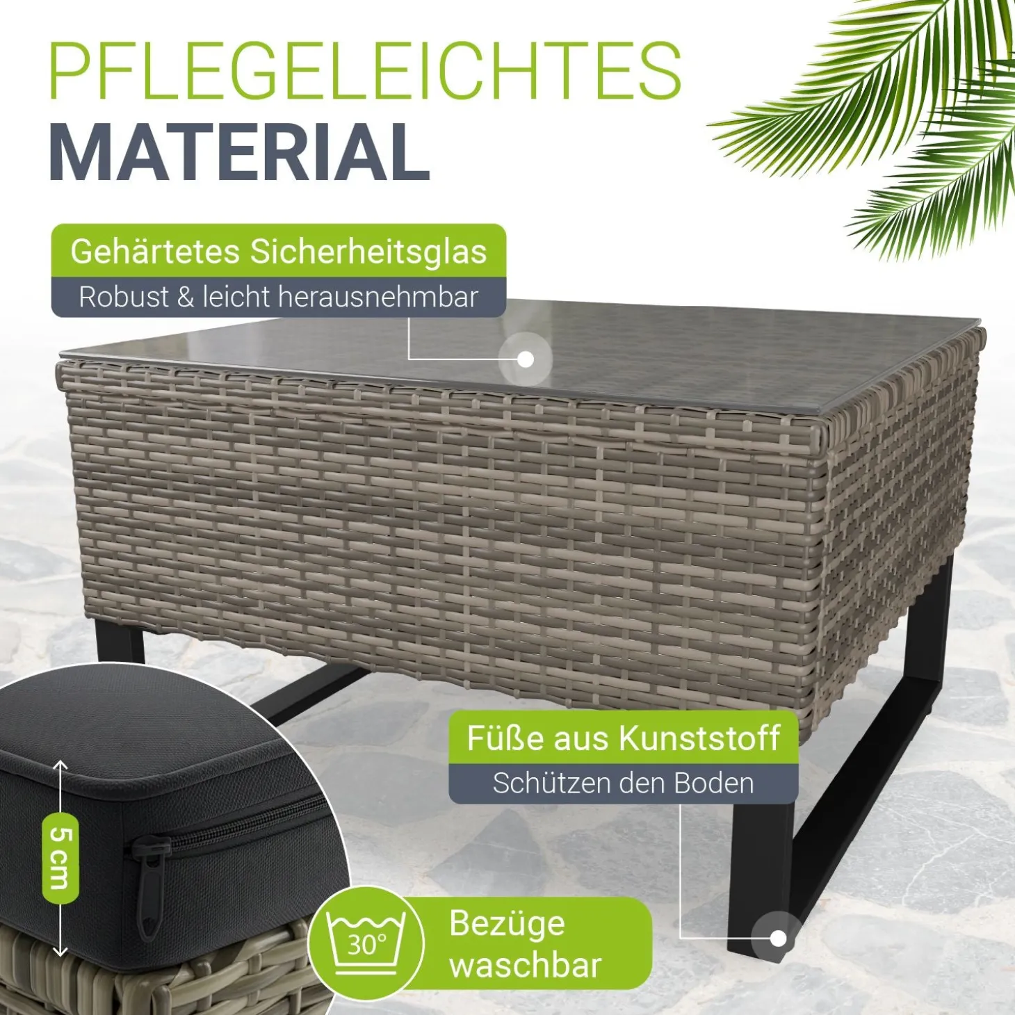 Gartenlounge für 4 Personen Santorini
