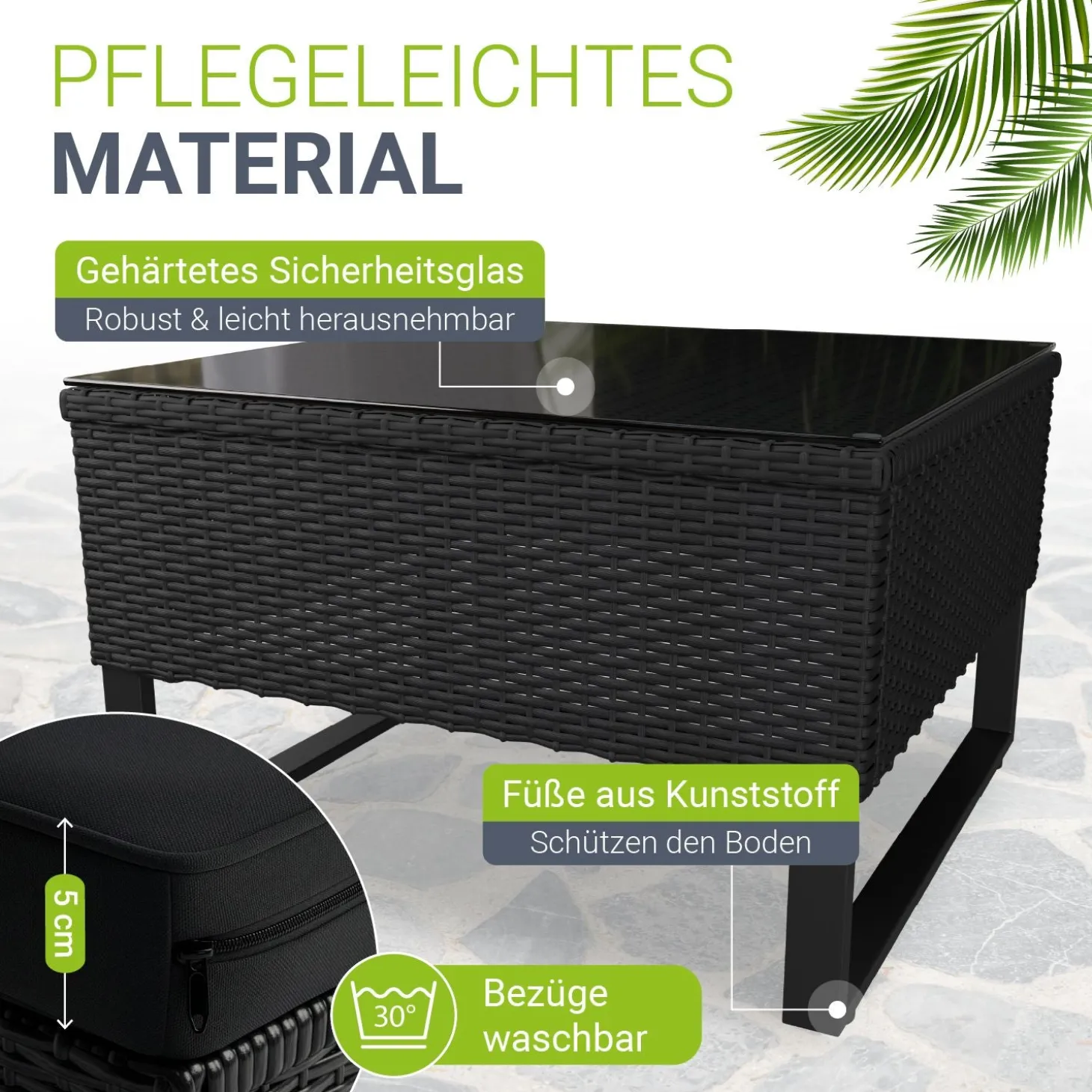 Gartenlounge für 4 Personen Santorini