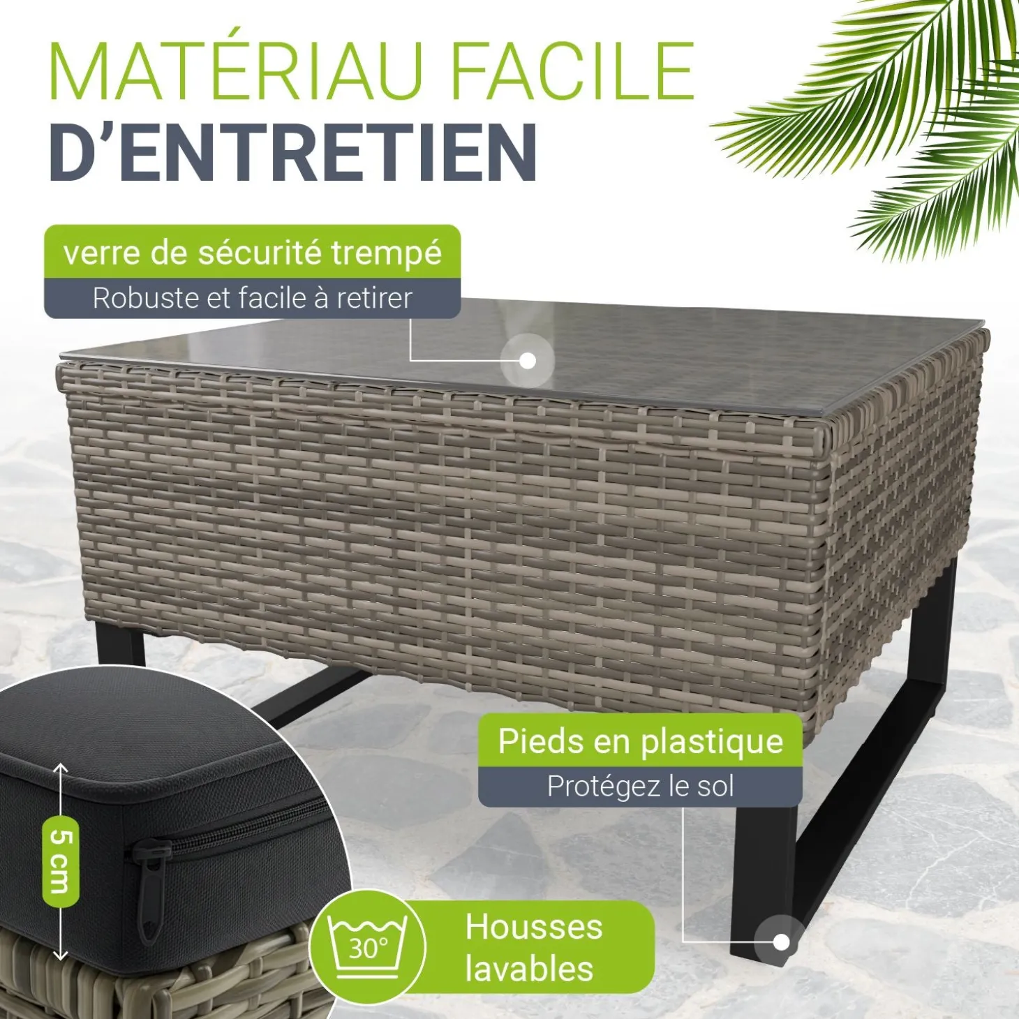 Gartenlounge für 4 Personen Santorini