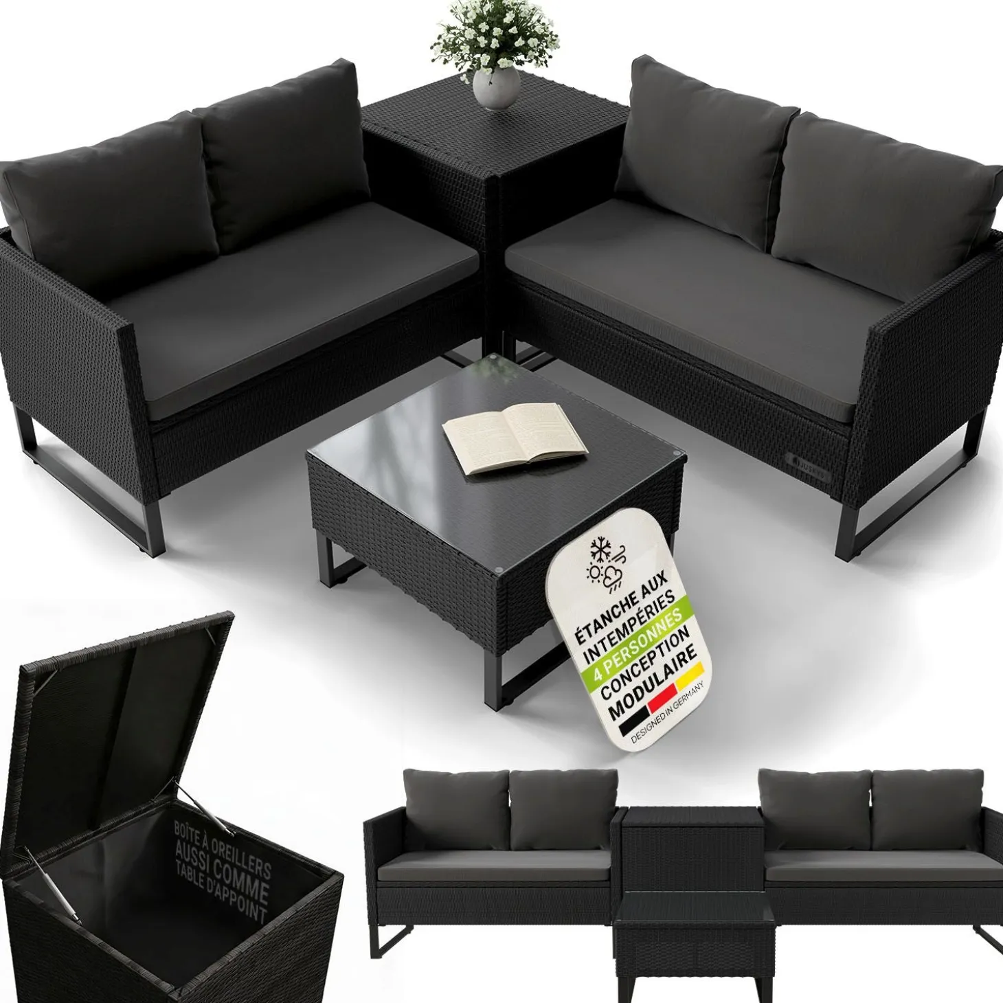 Gartenlounge für 4 Personen Santorini